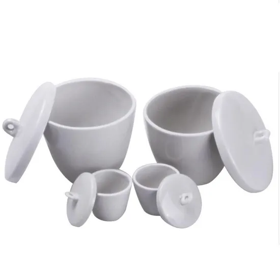 Laboratory Reusable 15ml-50ml Porcelain Crucible with Lid